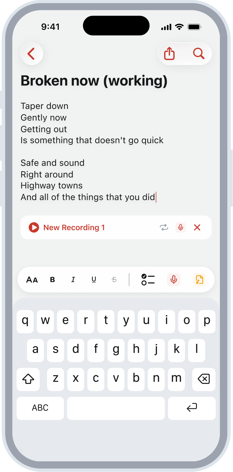 Astren app keyboard view